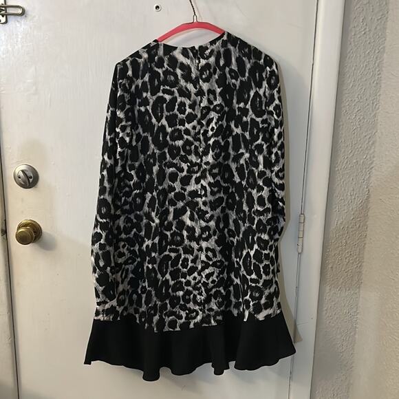 Rachel Zoe Black/White Animal Print Dress Tunic 2 Long Sleeve Mobwife Dopamine - Picture 6 of 14